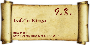 Iván Kinga névjegykártya