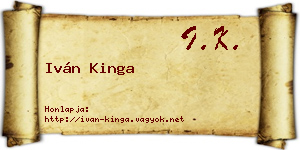 Iván Kinga névjegykártya