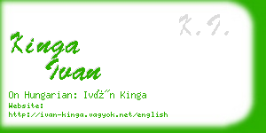 kinga ivan business card